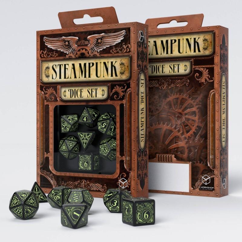 Steampunk Black & glow-in-the-dark Dice Set (7)