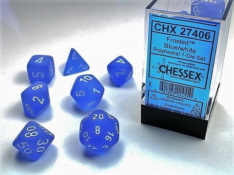 Chessex: Frosted Polyhedral Blue/white Rollenspiel Set (7)