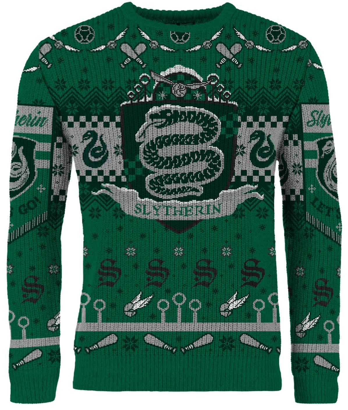 Harry Potter Slytherin Quidditch Christmas Jumper - Größe: XXL