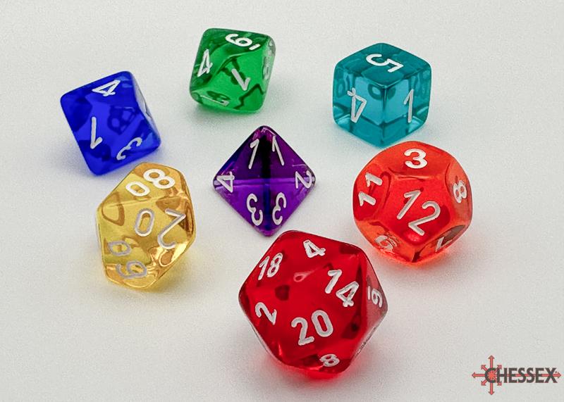 Chessex: Prism Translucent GM Beginner Player Polyhedral Rollenspiel Set (7)