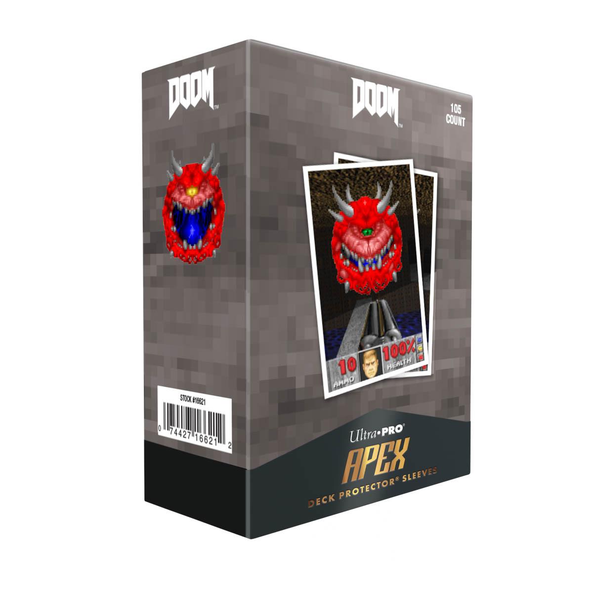 Ultra Pro - DOOM 105ct Apex Deck Protector Sleeves Cacodemon for Bethesda - Doom