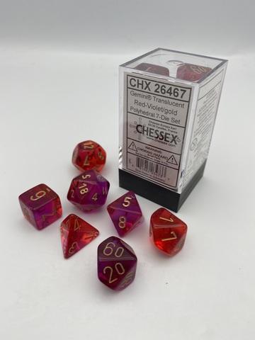Chessex: Gemini Polyhedral Translucent Red-Violet/gold Rollenspiel Set (7)