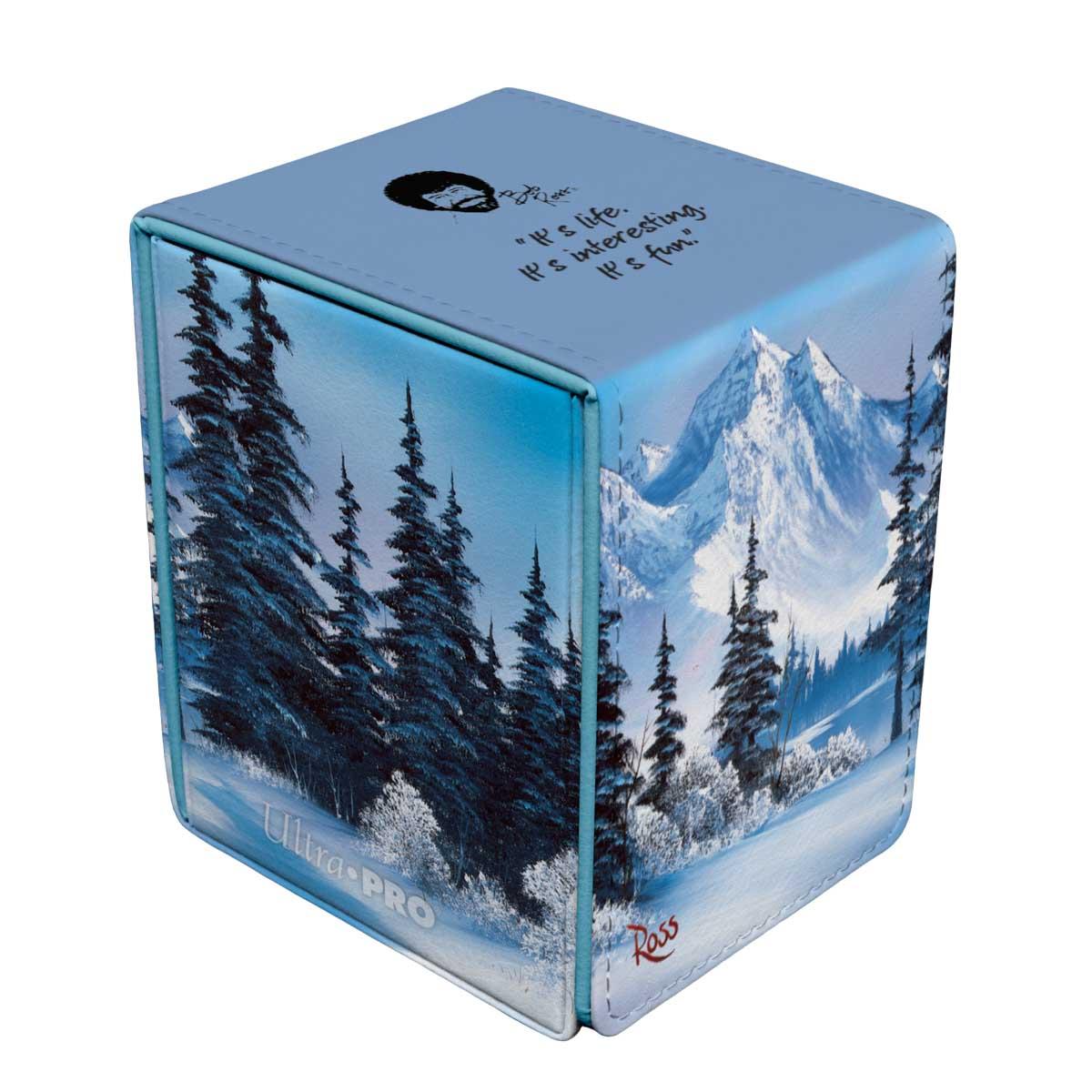 Ultra Pro - Bob Ross - Winter Paradise Alcove Flip Deck Box for Tabletop Gaming