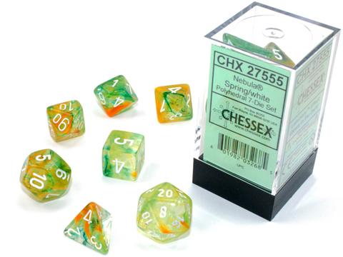 Chessex: Nebula Polyhedral Spring/white Luminary Rollenspiel Set (7)