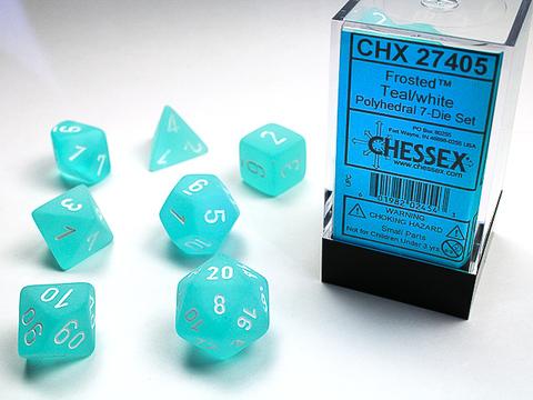 Chessex: Frosted Polyhedral Teal/white Rollenspiel Set (7)