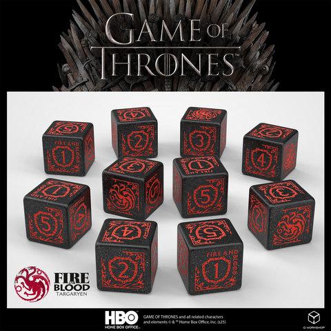 Game of Thrones. Targaryen 10xD6 Dice Set.