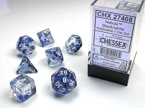 Chessex: Nebula Polyhedral Black/white Rollenspiel Set (7)