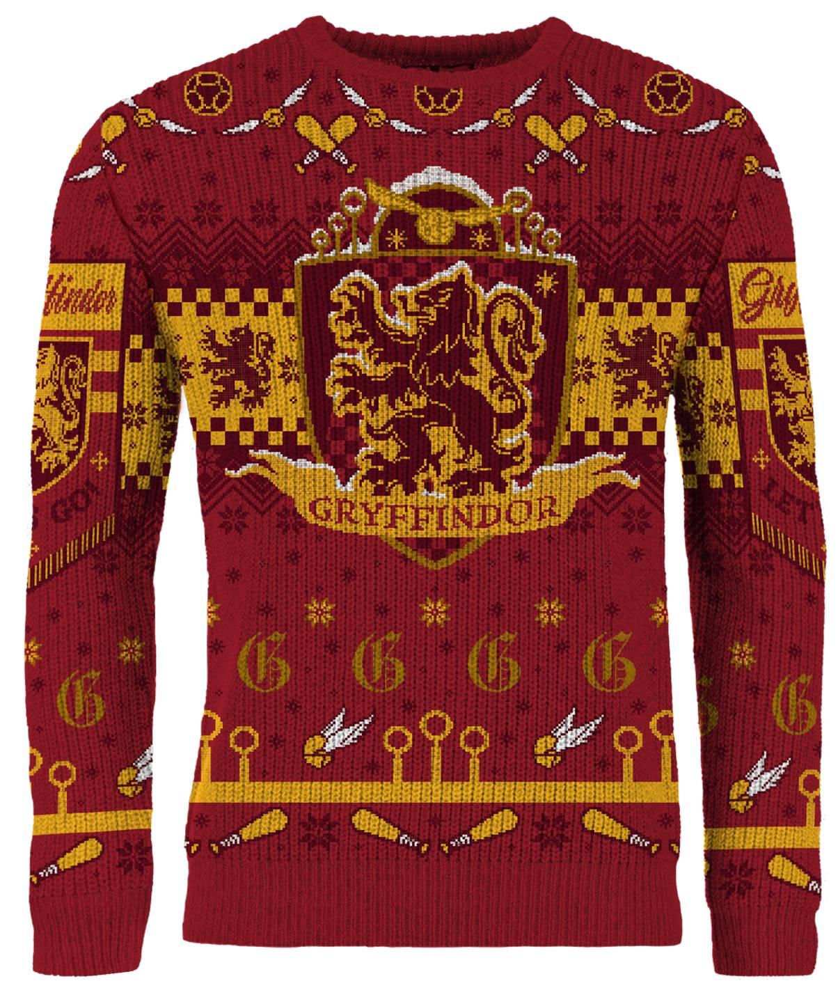 Harry Potter Gryffindor Quidditch Christmas Jumper - Größe: XXL