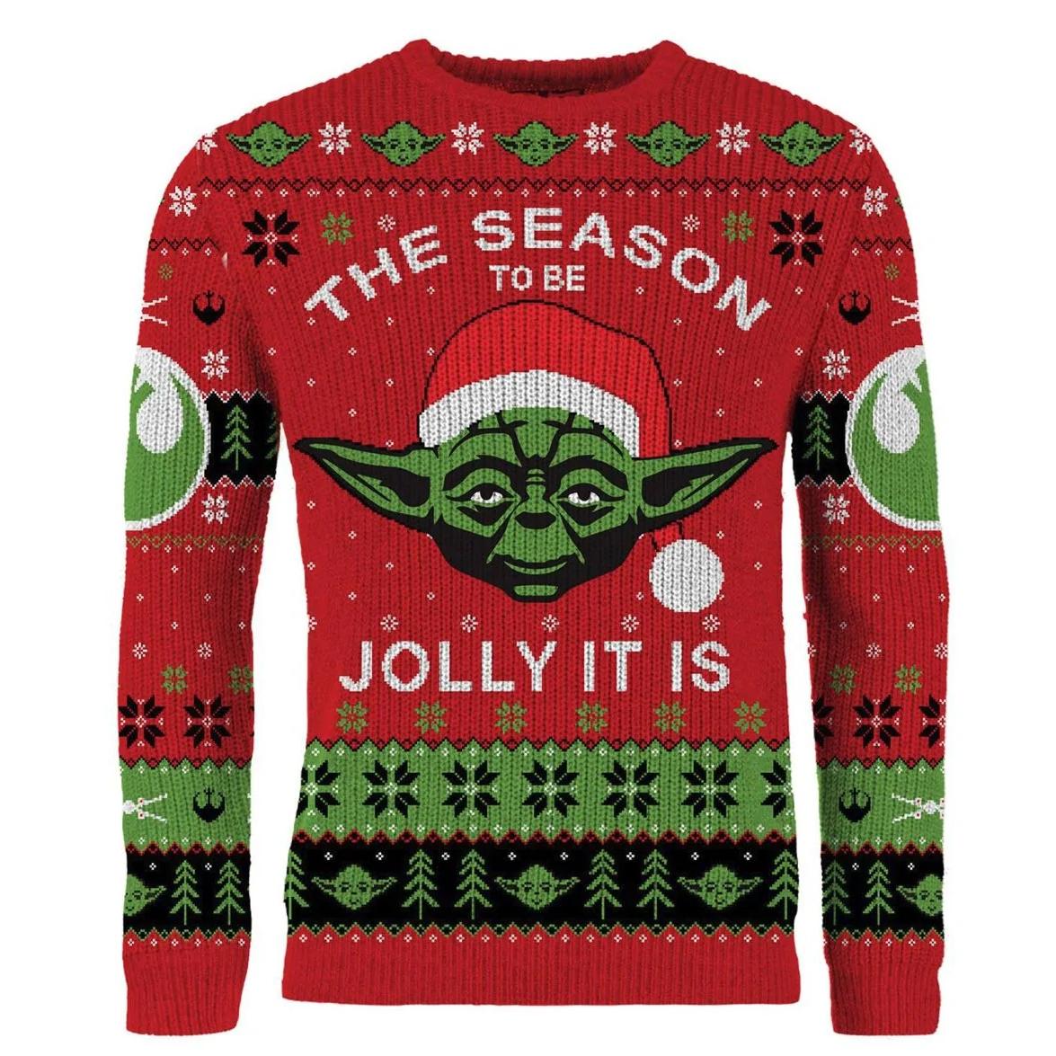 Star Wars Yoda Christmas Jumper - Größe: L