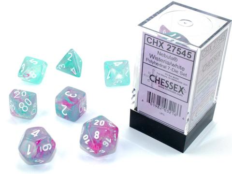 Chessex: Nebula Polyhedral Wisteria/white Luminary Rollenspiel Set (7)