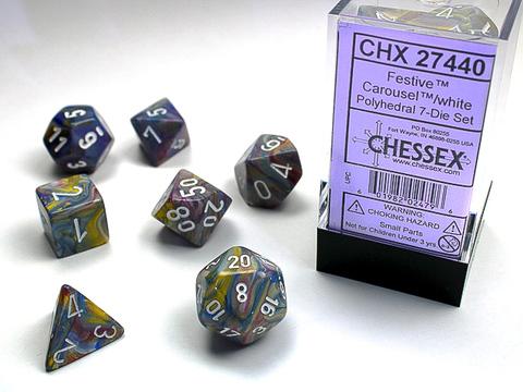 Chessex: Festive Polyhedral Carousel/white Rollenspiel Set (7)